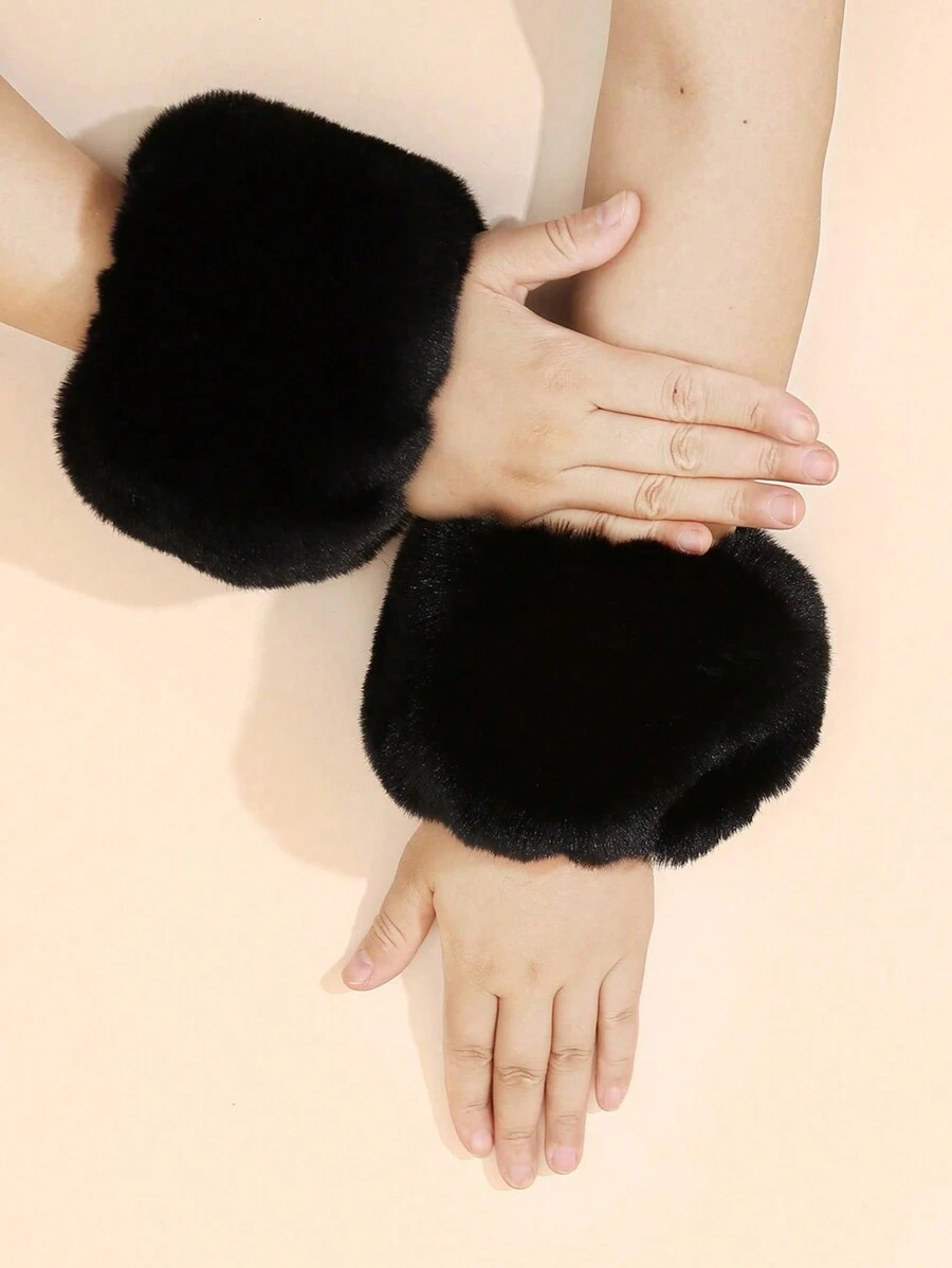 1 cặp găng tay giữ ấm tay bằng lông dày mùa đông cho nữ, găng tay đan tay mềm mại - Nhiều màu - Xem 1