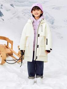 mini bala Girls' Heat-Retaining Thick Down Jacket Warm Winter New Collection - White - View 1