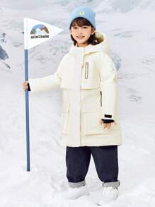 mini bala Girls' Heat-Retaining Thick Down Jacket Warm Winter New Collection - White - View 2