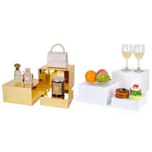 3 Pcs Acrylic Risers For Display, Acrylic Cube Box Nesting Display Risers, Acrylic Food Display Risers Acrylic Boxes Stand Shelf For Catering Dessert Collectibles Jewelry Figures Party - Multicolor - View 1