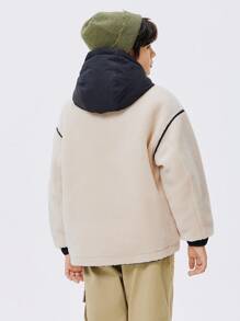 Balabala Chaqueta acolchada con bloques de color para niños, abrigo acolchado con estilo y cálido para otoño/invierno 2024