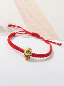1 pieza Pulsera de bendición del Año Nuevo chino, carácter de "Felicidad", corazón de la suerte, de calabaza de riqueza, adecuado como regalo de Año Nuevo - Rojo - Ver 3