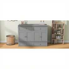 Full Size Murphy Bed With Large Drawers, Gray - 灰色+夾板+全2 - 查看 6