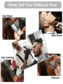 1 chiếc áo choàng cắt tóc, áo choàng cắt tóc ô gấp, đồ dùng cắt tóc chuyên nghiệp chống thấm nước, sử dụng cắt tóc chuyên dụng, áo choàng cắt tóc cho người lớn, giữ tóc không bị rơi ra khỏi quần áo và sàn nhà - Nhiều màu - Xem 6