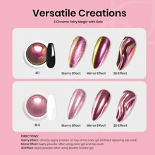 8pcs/Set Metal Nail Powder Kit, Holographic Mirror Effect, Nail Powder For DIY Decoration Glitter, 8 Colors, 0.5g/Pc - Multicolor - View 5