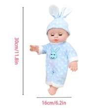 1 件 12 英寸/30 厘米逼真软橡胶婴儿娃娃，儿童娃娃，带衣服套装，时尚娃娃，生日礼物，儿童安慰和伴侣 - 兒童娃娃 - 查看 3