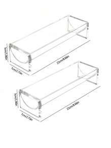 1/2 件透明托盘亚克力矩形支架饼干托盘食物展示架派对开胃菜托盘透明食物展示架派对亚克力便携式食物托盘适合户外野餐 - 透明U形 - 查看 17