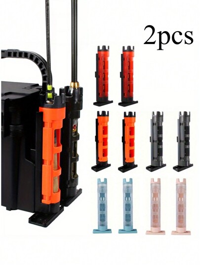Set de 2 soportes verticales para varillas de pesca, soporte portátil para caja de pesca