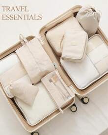 Bộ hành lý Joyway 13 món Vali cứng nhẹ có khóa TSA Bánh xe xoay Vali du lịch Vali Vali vali bền chắc Bộ hành lý du lịch - Màu be - Xem 8