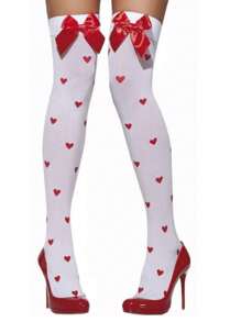 1双红色爱心蝴蝶结过膝袜，性感修身大腿袜，Y2K风格，圣诞节，舒适