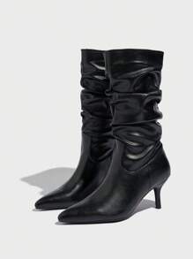 Nieuwe damesmode veelzijdige reisschoenen, duurzaam geplooid, comfortabele halfhoge laarzen, geschikt voor elke gelegenheid