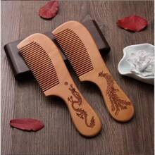 Lược chống tĩnh điện tự nhiên đào, lược gỗ răng dày, răng rộng, lược bỏ túi, phù hợp với tóc khô, tóc dầu, tóc thẳng và tóc xoăn tự nhiên của nam giới - Nhiều màu - Xem 6