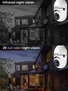 WESECUU Security Camera 2K HD Light Bulb Camera Security Cameras Outdoor Wireless Indoor Camera For Home Security, IP Camera PTZ,House Cameras,5G/2.4 GHz WiFi Wireless Cameras Nanny Room Cam For Bedroom , Wireless Home Surveillance System,Light Bulb Surveillance Camera  Socket 360 Camera Smart Motion Detection Alarm Lightbulb Camera 2-Way Audio Color Night Vision,Pet Camera Cat Dog With Phone App, Two Way Talk, Night Vision - trắng - Xem 5