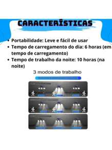 Large 120 LED Floodlight With Rotating Solar Panel Motion Sensor Remote Control - Multicolor - View 5