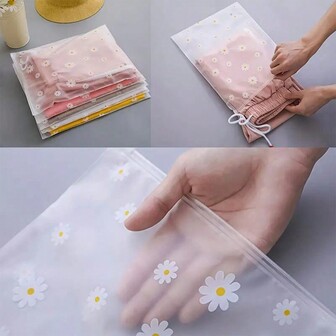 Set de 5 bolsas de almacenamiento con cremallera, estilo lindo y mate de dibujos animados, bolsas para organizar y empacar ropa para viajes