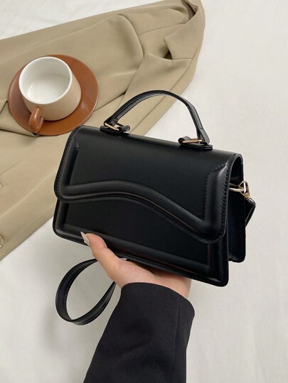 Bolso de mano minimalista y casual, nueva vintage del otoño 2024, bolso de hombro de unicolor para el trabajo