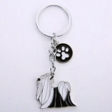 1pc Alloy Metal Dachshund Cute Jack Dog Pet Key Ring Dog Tag Charm Car Keychain Lovely Bag Pendant For Best Friend Student's Gift Car Accessories Bag Charm Backpack For School