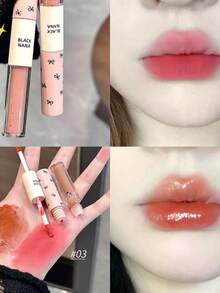 Brillo de labios doble espejo y mate 2 en 1, brillo de labios hidratante con aceites esenciales, tinte labial líquido brillante, labios hidratados y talla grande voluminosos, glaseado labial dulce de larga duración - Multicolor - Ver 5