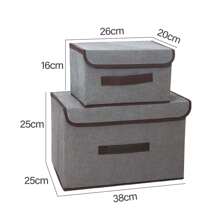 6PCS Gray Storage Boxes, Three Large And Three Small, Clothes Storage Boxes, Wardrobe
