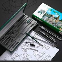Professional Pencil Compass Metal 15-Piece Set Drawing Instrument Drawing Tool Set Pencil Compass Set - 1 Set - View 3