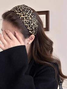 Bộ 12 chiếc băng đô họa tiết da báo kẹp bên trong suốt dây buộc tóc thời trang cao cấp phong cách cổ điển dành cho nữ, mùa thu/đông - Nhiều màu - Xem 6