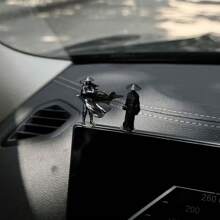 A Set Of 6 Martial Arts Character Statues, Plastic Car Dashboard Ornaments, Traditional Martial Arts Warrior Car Interior Decorations