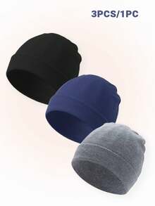 3 piezas Gorra de bebé, suave y cálida, apta para uso diario de recién nacidos - Multicolor - Ver 3