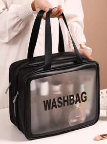 Large Double Layer Waterproof Makeup Bag - Multicolor - Ver 2