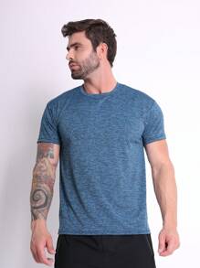 Men's Dry Fit Shirt Slim Fit Gym Fabric Cold Mesh Comfortable - 綠色 - 查看 3