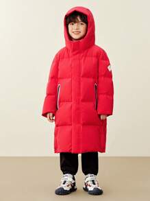 mini bala Heat-Retaining Protective Down Jacket For Boys, Girls, And Families Thick Winter Collection - Red - View 2