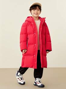 mini bala Heat-Retaining Protective Down Jacket For Boys, Girls, And Families Thick Winter Collection - Red - View 1