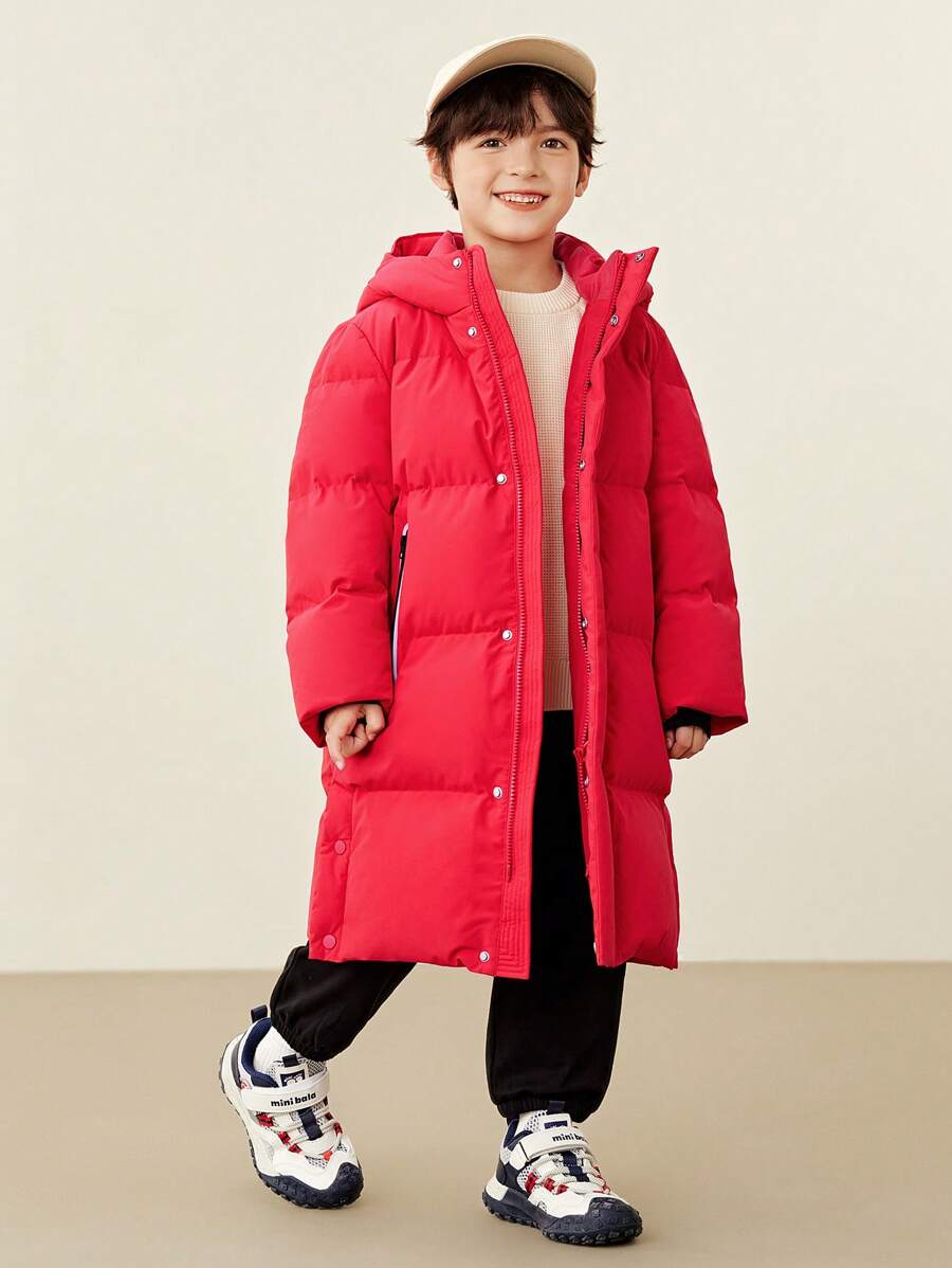 mini bala Heat-Retaining Protective Down Jacket For Boys, Girls, And Families Thick Winter Collection - Red - View 1