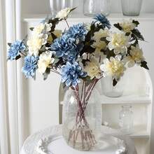 3pcs仿真花三头大丽花婚礼花婚庆大厅布景装饰插花家居装饰摄影、圣诞装饰、房间装饰、家居装饰、节日装饰、婚礼 - 彩色 - 查看 7