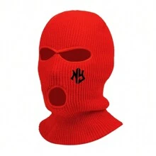 1 件时尚拉法帽 3 孔滑雪面罩字母刺绣面罩全脸面罩冬帽派对面罩限量刺绣礼品豆豆帽秋季服装 - 彩色 - 查看 9