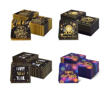 新年鸡尾酒餐巾，新年快乐餐巾，除夕派对装饰品，新年派对餐巾，除夕晚餐餐巾新年派对装饰品，