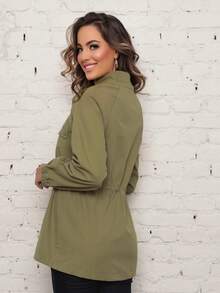 Women's Coat Winter Fashion Elegant Style Formal/Casual - màu xanh lá - Xem 2