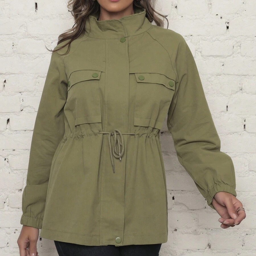 Women's Coat Winter Fashion Elegant Style Formal/Casual - màu xanh lá - Xem 1
