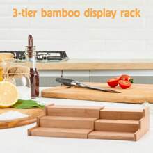 Estantería multifuncional de bambú de 3 niveles mejorada - Expandible y ajustable (Tamaño pequeño no expandible), estantería de almacenamiento de cocina para especias, artículos esenciales y colecciones - Especificación - Ver 8