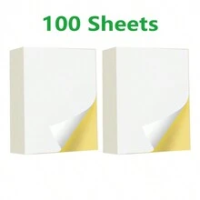 Giấy in nhãn dán, Giấy in nhãn dán mờ cho máy in phun laser, Nhãn dán vinyl khổ lớn toàn tờ để vận chuyển, gửi thư, kinh doanh, màu trắng - trắng - Xem 12