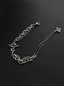 1 pieza Pulsera con cadena con decoración de estrella de moda, apta para uso diario de hombres