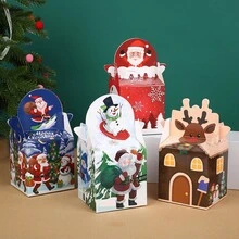 12 hộp/bộ hộp đựng táo Giáng sinh, hộp đựng kẹo, hộp đựng bánh quy Giáng sinh, hộp quà Giáng sinh có thể gấp lại, hộp giấy đựng kẹo Giáng sinh đựng bánh quy, bánh ngọt phù hợp cho tiệc Giáng sinh sinh nhật - Nhiều màu - Xem 10