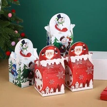 12 hộp/bộ hộp đựng táo Giáng sinh, hộp đựng kẹo, hộp đựng bánh quy Giáng sinh, hộp quà Giáng sinh có thể gấp lại, hộp giấy đựng kẹo Giáng sinh đựng bánh quy, bánh ngọt phù hợp cho tiệc Giáng sinh sinh nhật - Nhiều màu - Xem 9