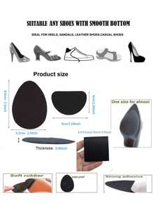 8pcs/Set Anti-Slip High Heel Pads, Self-Adhesive Rubber Insoles For 360° Anti-Slip Protection (See Image For Specific Styles)