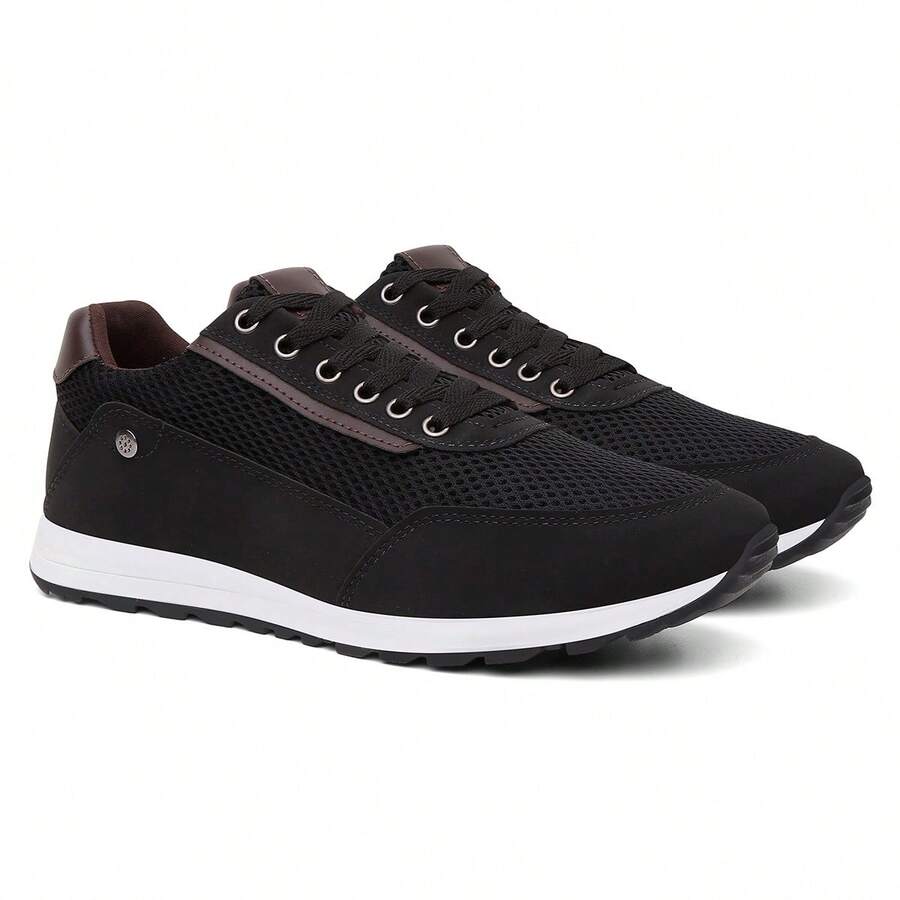 Men's Comfortable Casual Sport Style Fine Sneakers - 黑色 - 查看 1