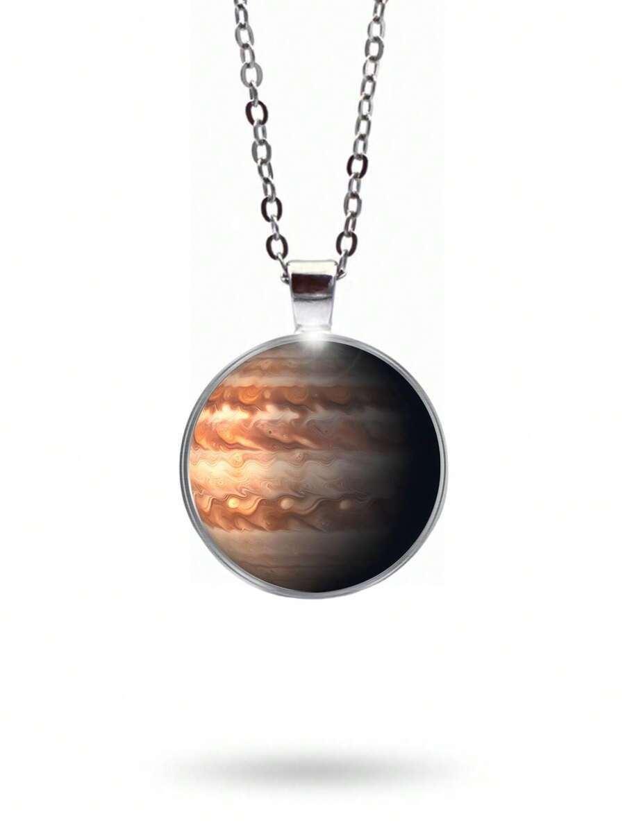 Unisex Realistic Jupiter Planet Necklace - 星星 - 查看 1