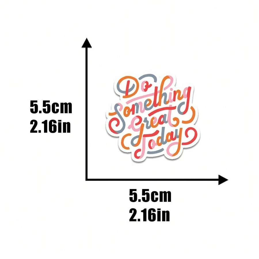 Hochwertige Motivations- und Inspirations-Aufkleber-Kollektion, Designs, klare Muster, wiederverwendbar, geeignet für Handyhüllen, Tablets, Planer, Schreibtische, Räume - 50 farbenfrohe inspirierende Texte - Übersicht 1