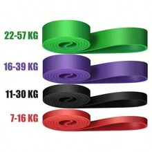 5-230磅阻力带套装，多层TPE健身弹力带，家用瑜伽普拉提辅助带，健身房引体向上训练带，力量训练器材，减肥健身配件 - 彩色 - 查看 22