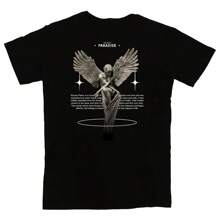 Welcome To Paradise Angel T-Shirt Angel Shirt Blouse Unisex Men Women 100% Cotton Top Premium Streetwear New Release Fast Shipping Various Colors!! Plus Size - 黑色 - 查看 2