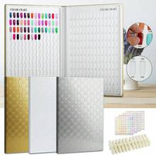 160/308/320/480 Colors PU Material /Cardboard Material Nail Display Book Nail Polish Books With Fake Nails Tips False Nails Styles Showing Book Nails Tool,240/360/480/600PCS False Nail *200/400/500/PCS Number Stickers/Set,Christmas And Winter Nail Tools