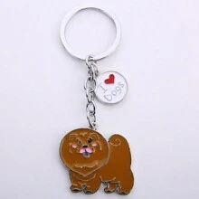 1pc Alloy Metal Dachshund Cute Jack Dog Pet Key Ring Dog Tag Charm Car Keychain Lovely Bag Pendant For Best Friend Student's Gift Car Accessories Bag Charm Backpack For School